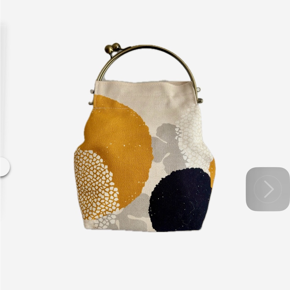 Japanese Canvas Kiss Lock Crossbody Bag